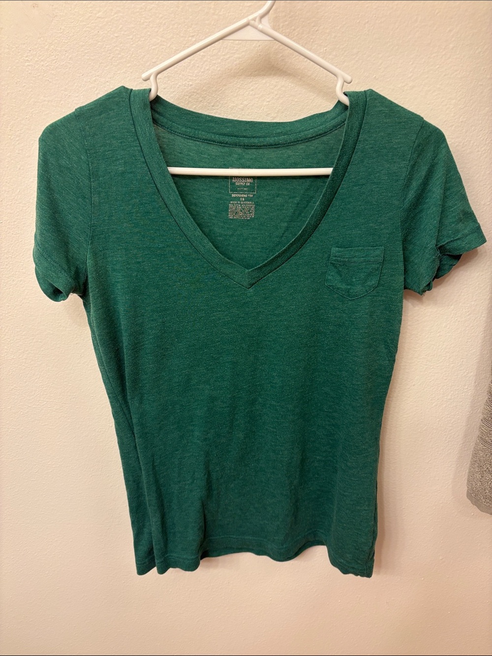 Mossimo Supply Co. Women's V-Neck Pocket Boyfriend Tee in Forest Green